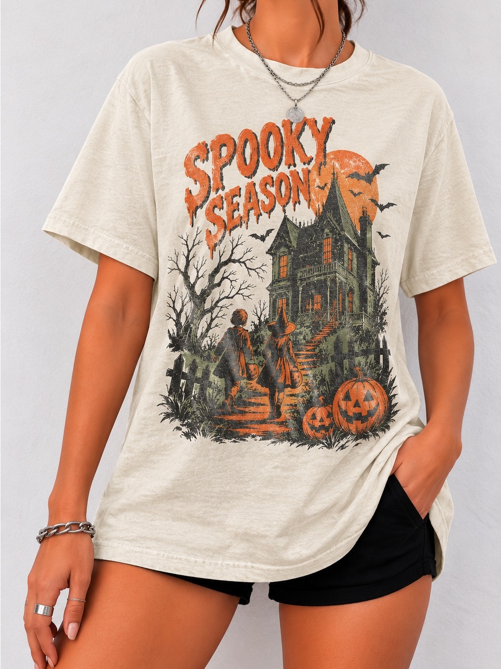 Spooky Season Haunted Comfort Colors Unisex T-shirt Trick Or Treat Tee